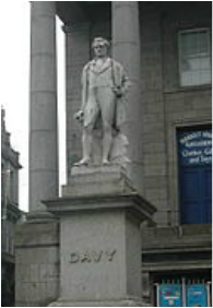 statue of Humphrey Davy stands in Penzance, Cornwall