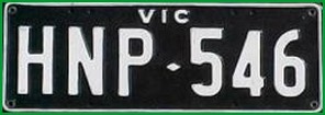 Victorian Number Plates from 1953
