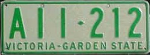 Victorian Number Plates from 1977 The Garden State