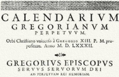 The Gregorian calendar