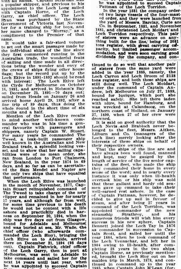 Daily Commercial News and Shipping List (Sydney, NSW), Tuesday 2 August 1910 The Loch Line