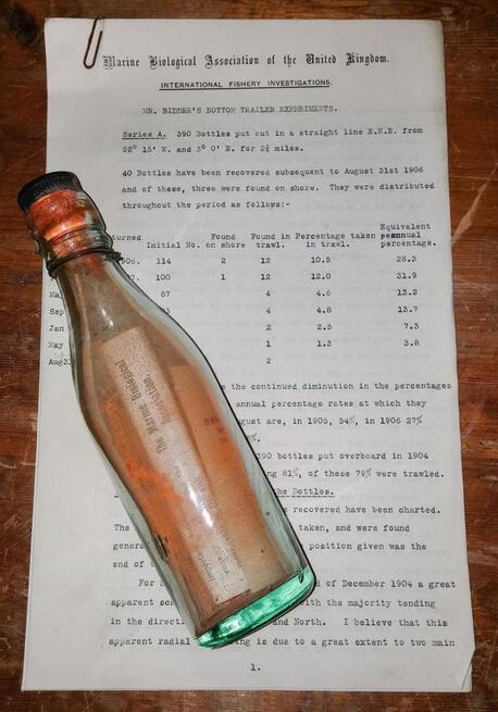 Century-Old Message in a Bottle to study Ocean currents