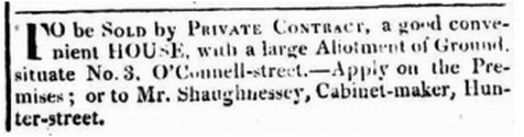 Shaughnessey Cabinet maker, Hunter Street 1819