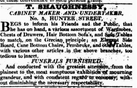 Shaughnessey Undertaker 1826