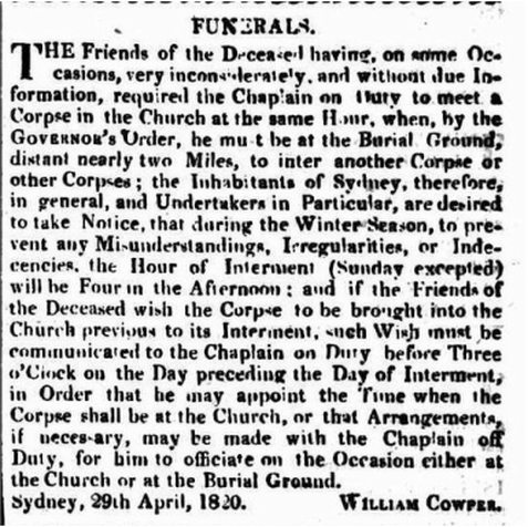 Funerals William Cowper 1820