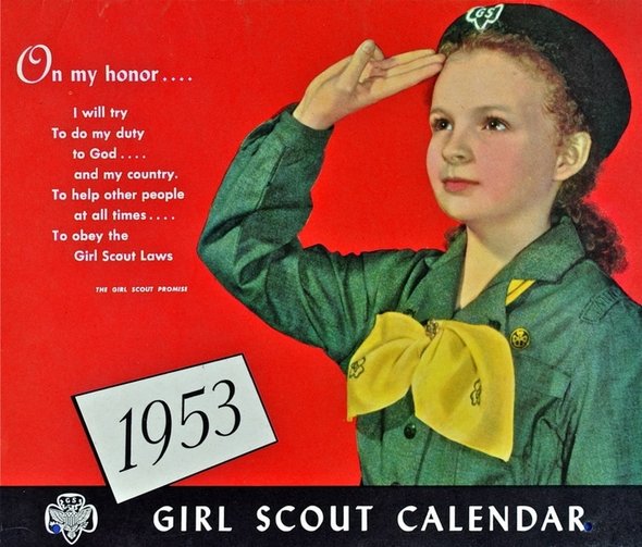 1953 girl scout calendar cover