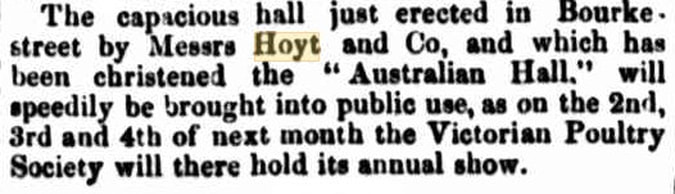 Henry Hoyt Australian Hall
