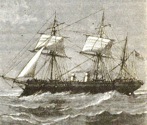 The fictitious frigate USS Abraham Lincoln, from Jules Verne's novel 20,000 Leagues Under the Sea