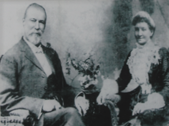J.V. Mulligan & his wife, the widow Buls