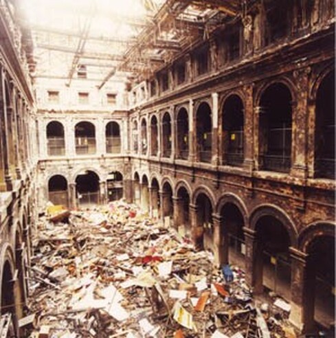 A fire badly damaged the Postal Hall of the Melbourne GPO in Aug. 2001
