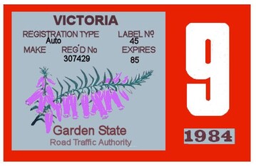 Victorian Registration label 1984