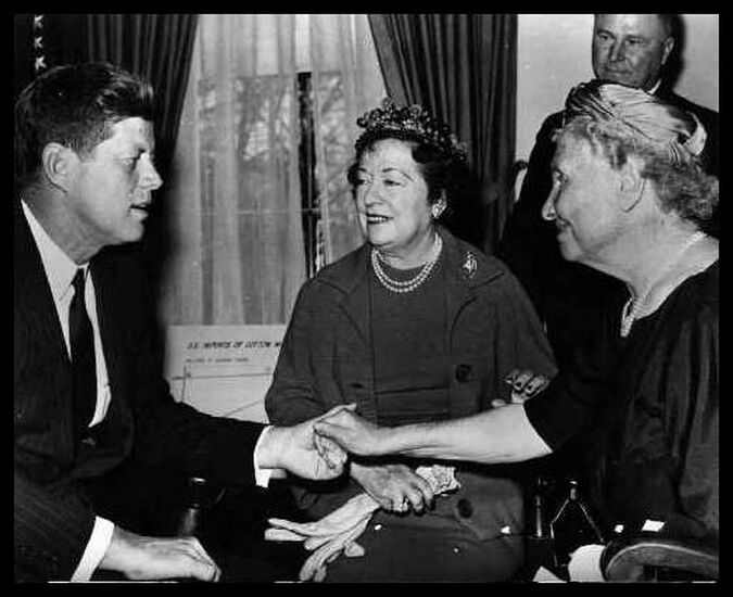 Helen Keller with John F. Kennedy