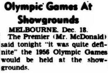 Melbourne Olympics at the Showgrounds 1950