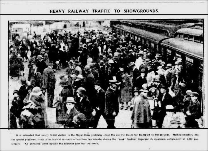 Crowded Trains to the Showgrounds, Melbourne 1924