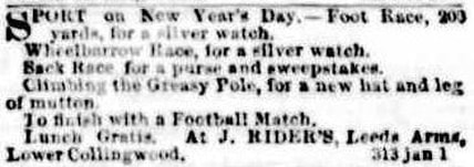 Sport Melbourne Football match December 1854