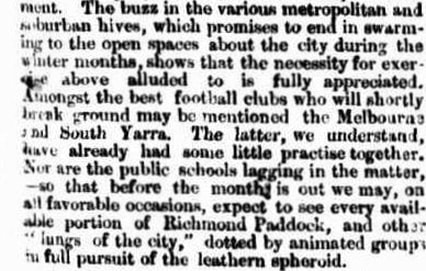 Beginnings of Aussie Rules Football 18 April 1859