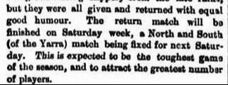 Melbourne football club v Sth Yarra 1860