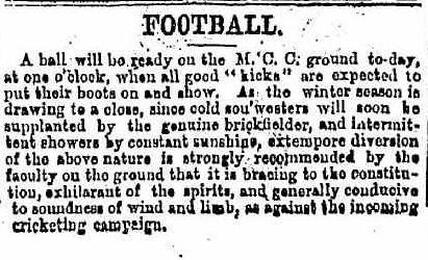 Football match Victoria 1858