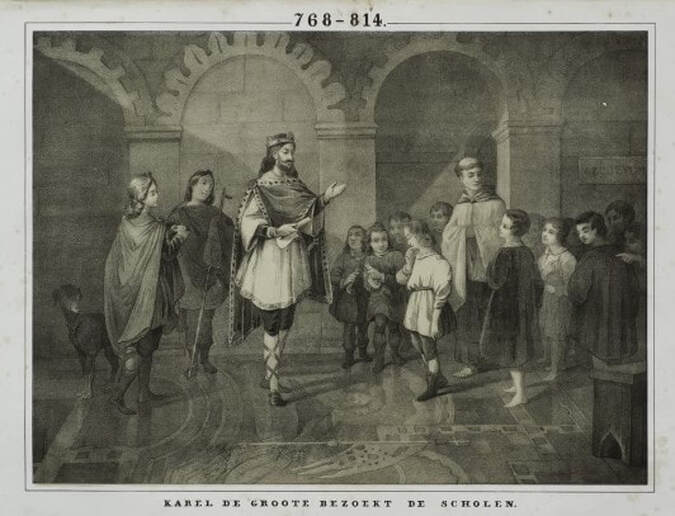 Charles the Great (Charlemagne) visiting a school- History of Education