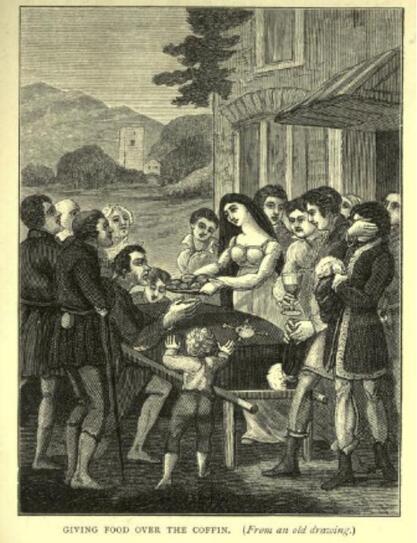 Giving food over the coffin, an old Welsh custom