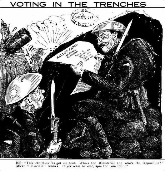 VOTING IN THE TRENCHES 1917