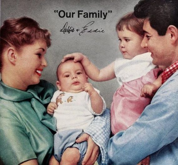 Debbie Reynolds & Eddie Fisher with Toddler Carrie & baby Todd Fisher