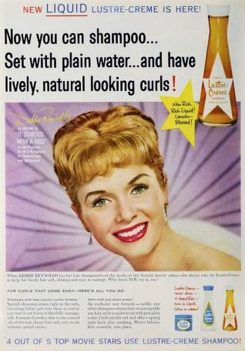 Debbie Reynolds Shampoo Ad in Magazine