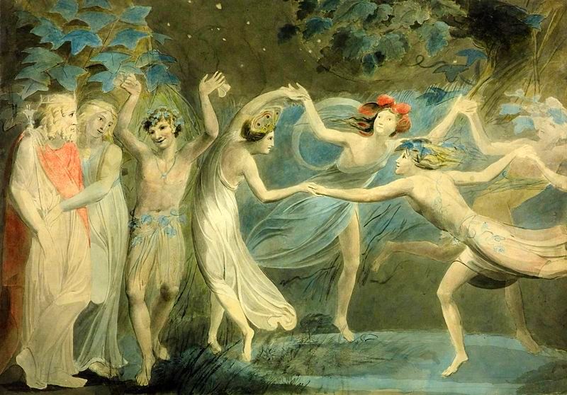 Oberon, Titania & Puck, with Fairies Dancing c1786 by William Blake
