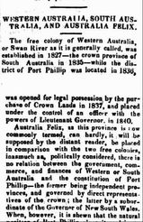 South & Western Australia and the Australia Felix 1840