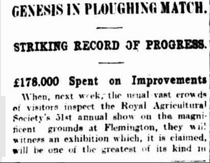 Royal Melbourne Show History, Ploughing Matches