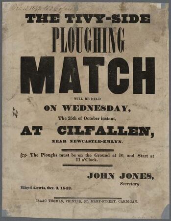 Ploughing Match Advertisement 1842
