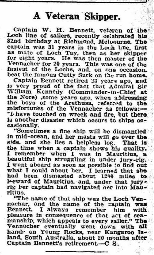 World's News (Sydney, NSW), Saturday 16 July 1927 Loch Line Skipper