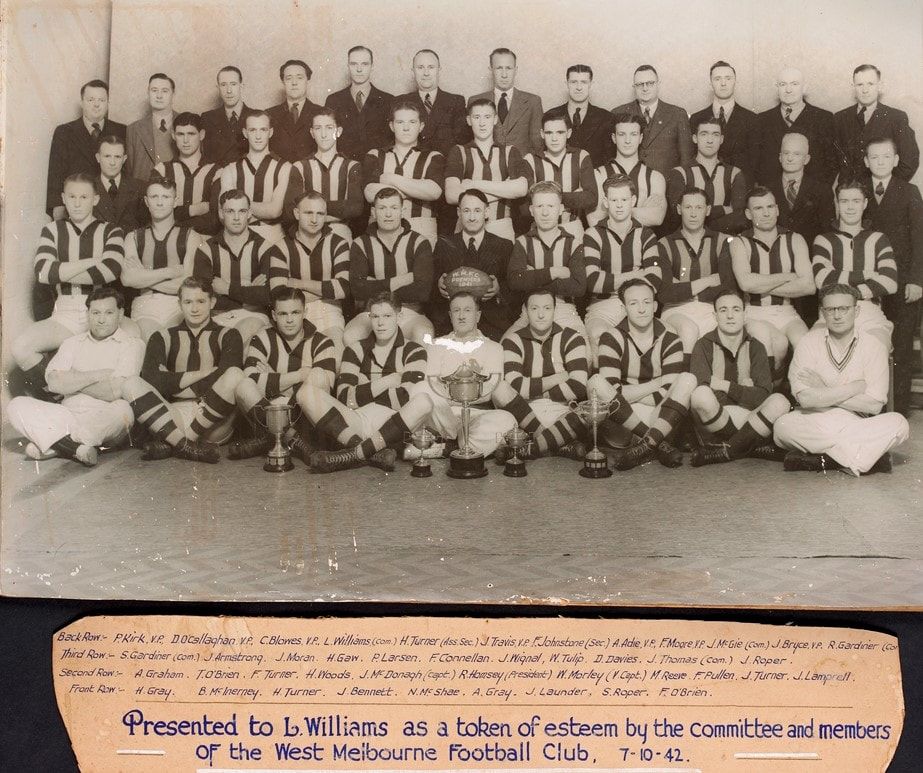 West Melbourne Football Club Premiers 1941.