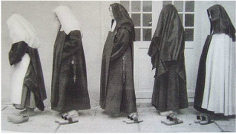 Discalced Carmelites, meaning 'barefoot' wearing only sandals