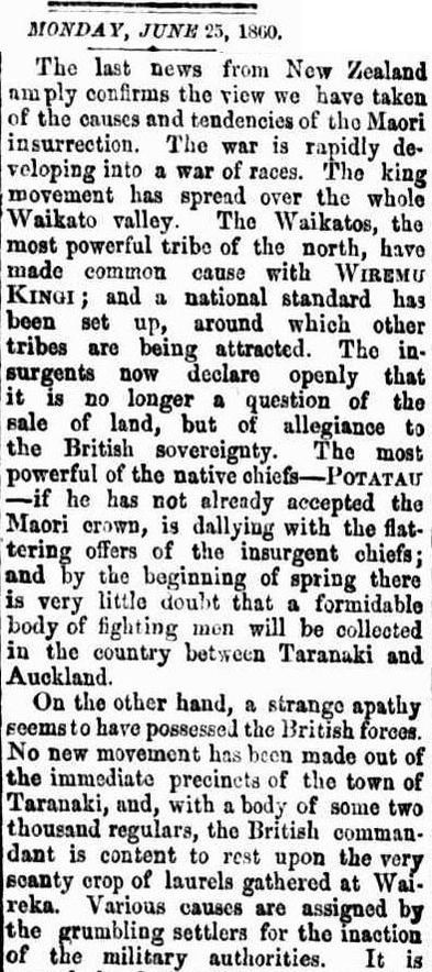 Maori Wars 1860
