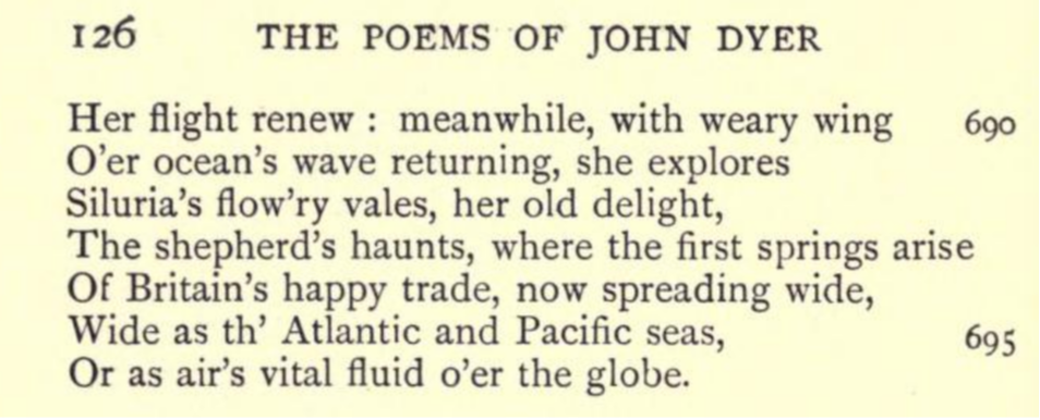 John Dyer, The Fleece, last lines of book 4
