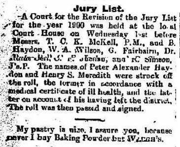 Jury list Dec 1899 N.S.W.