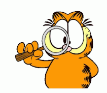 Garfield with magnifying glass