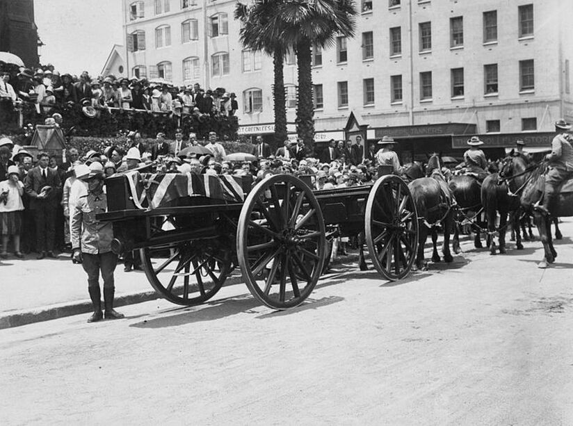 Funeral procession of Rev. G. E. Rowe, Brisbane, 1926