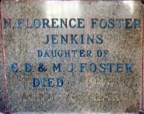 ​Florence Foster Jenkins is buried at 'Hollenback Cemetery'