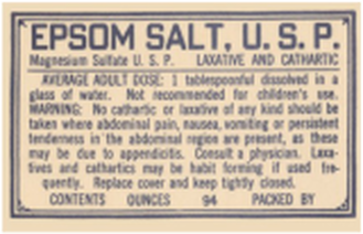 Patent Medicine Miracle Cures Epsom Salts