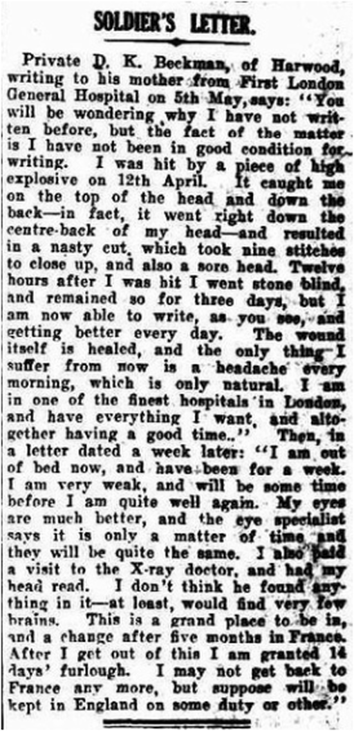 Soldier's letter 1917