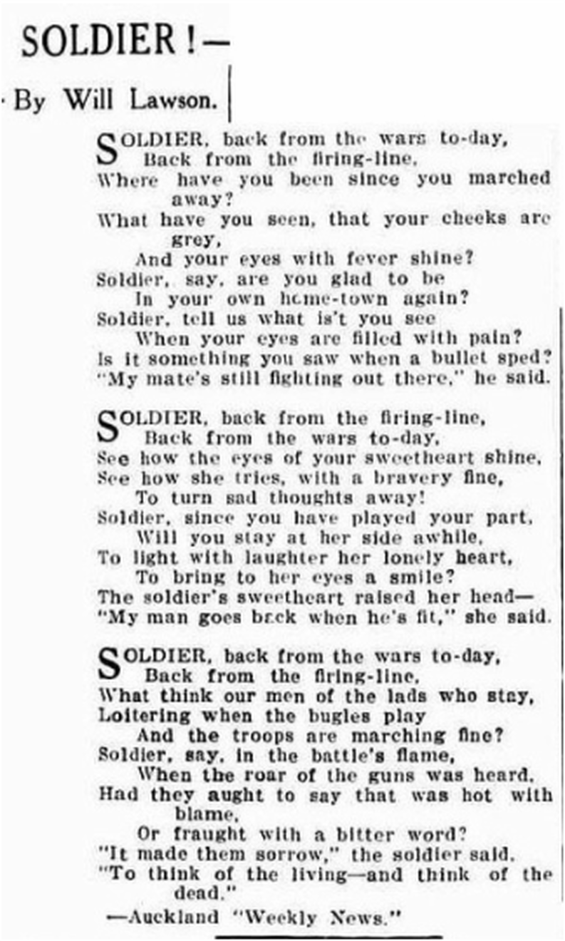 soldier's poem 1917