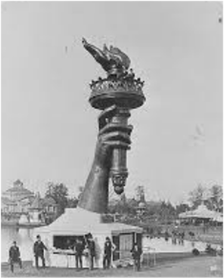 Arm & Torch of Statue of Liberty on display-Philadelphia Expo 1876