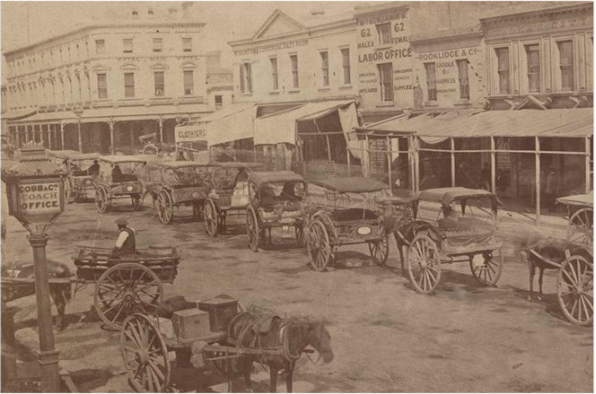 Henry Hoyt & The Omnibus Stables, in Bourke Street ​Melbourne, Victoria