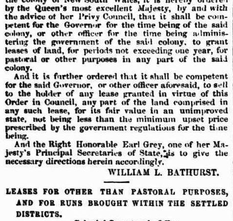 ADDITIONAL RULES RESPECTING THE OCCUPATION OF CROWN LAND NSW 1851