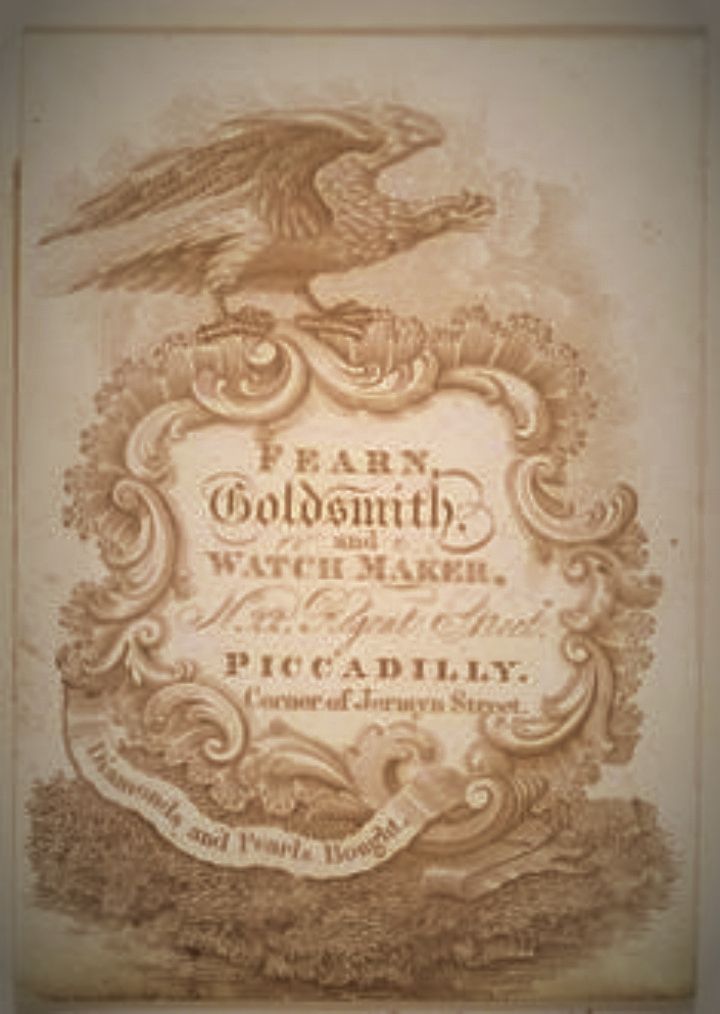 Old Trade Card, Watchmaker, Goldsmith