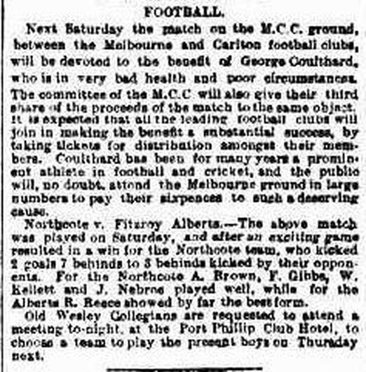 1883 Melbourne & Carlton Aussie Rules