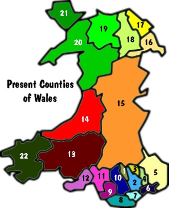 Principle areas of Wales since April 1st 1996