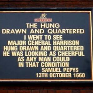 Outside the Hung, Drawn & Quartered pub in Tower Hill, London